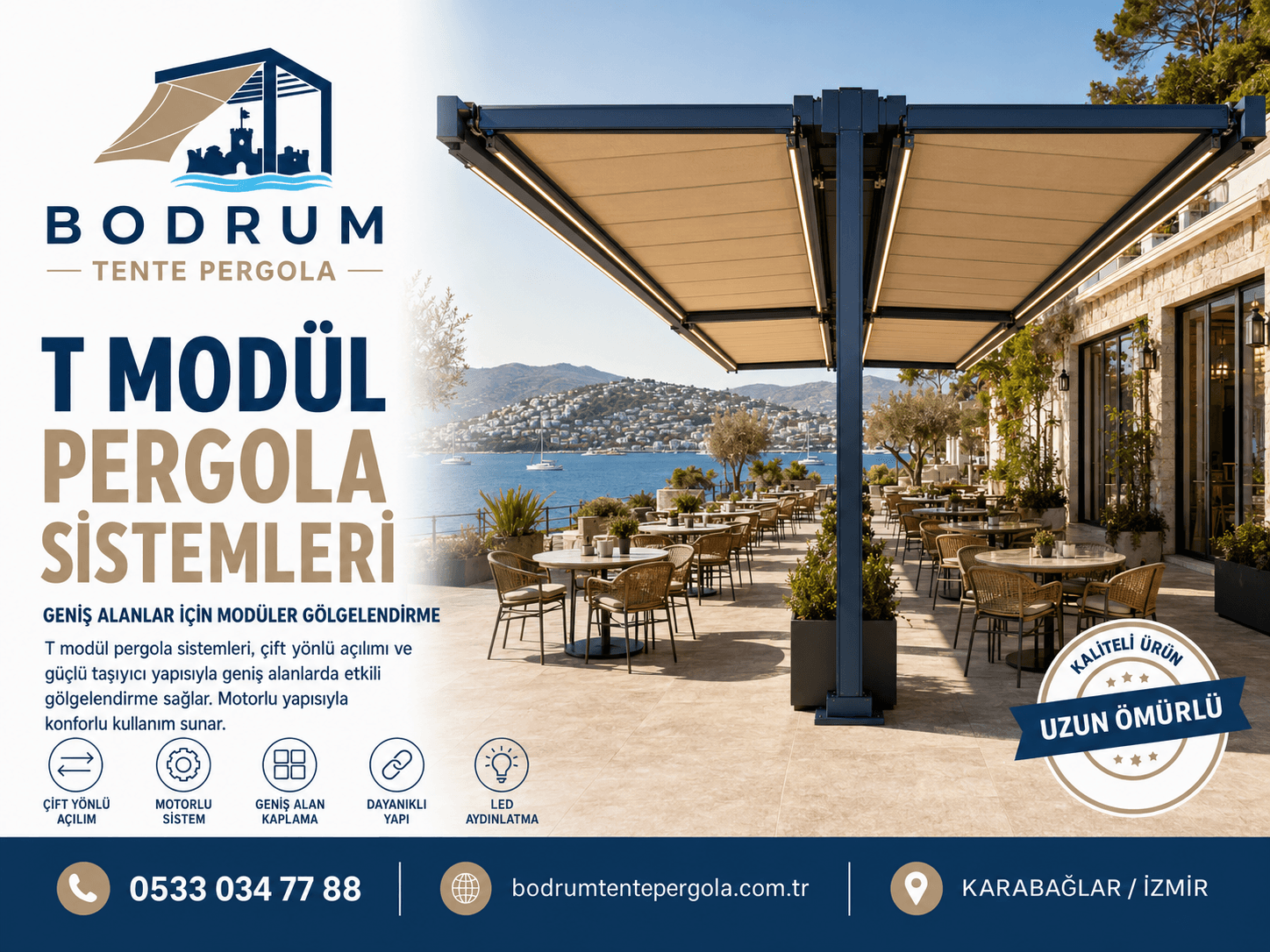 T modül pergola uygulaması